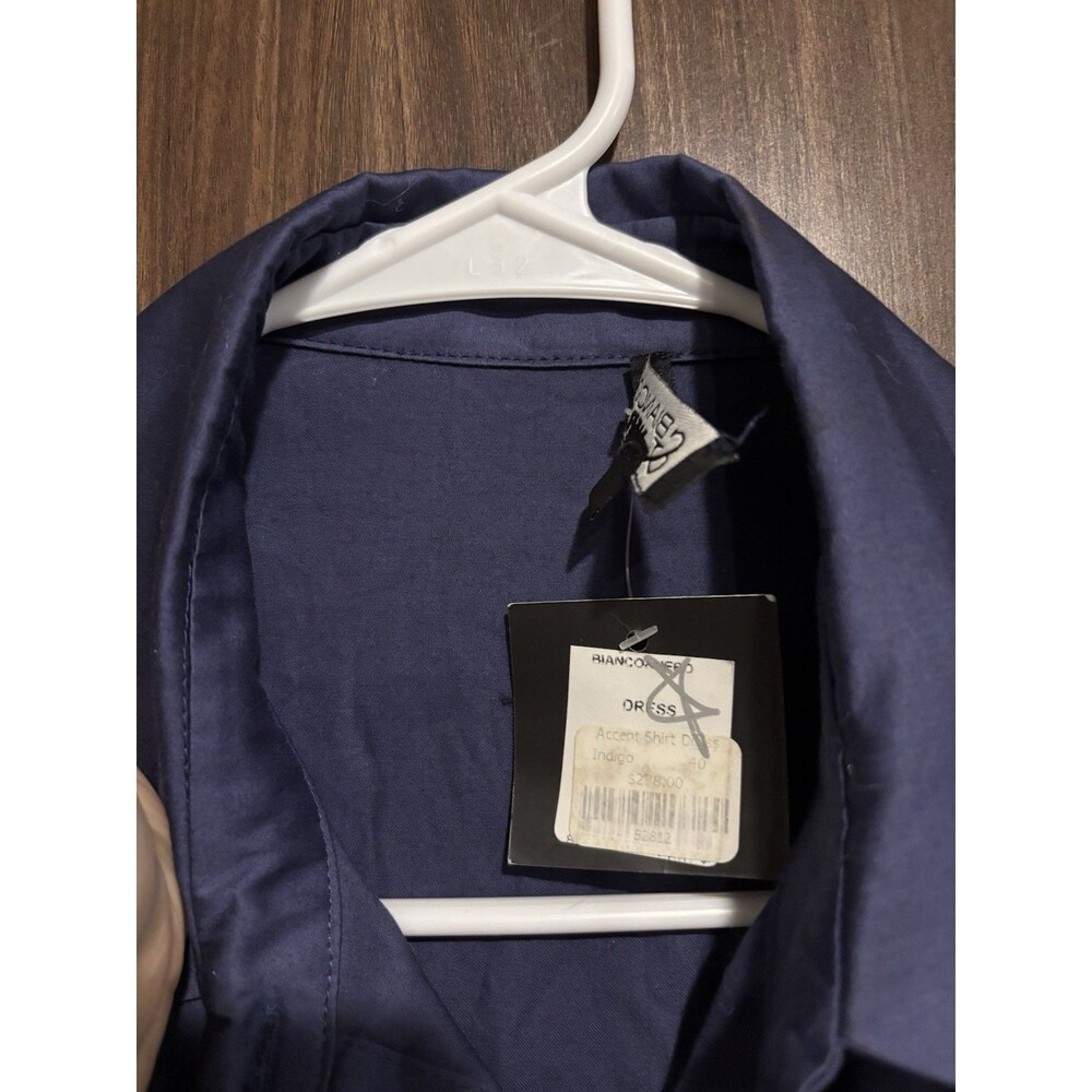 Bianco & Nero Pleated Accent Shirt Dress in Indigo, 40 (US Size 8) MSRP $278.00 - Picture 4 of 6